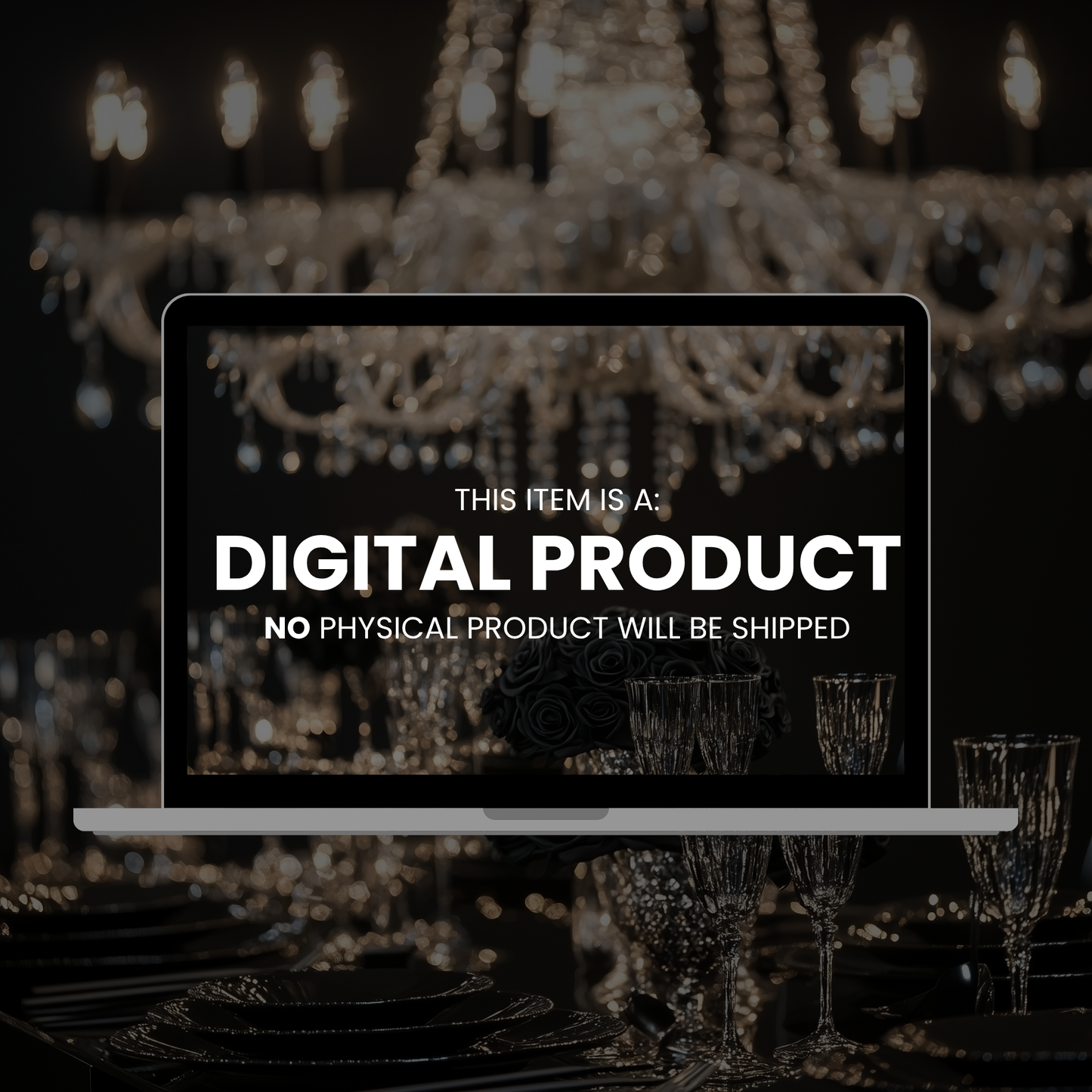 All Black Dinner Party Invitation