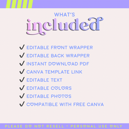 Editable Backwoods Wrapper Template | Canva Digital Download